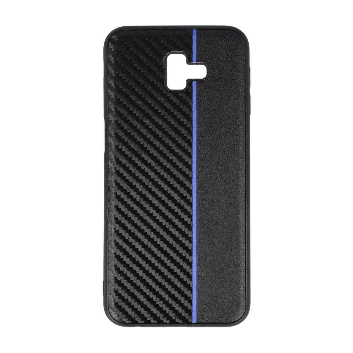 Samsung J6 PLUS juoda+mėlyna MOTO CARBON nugarėlė