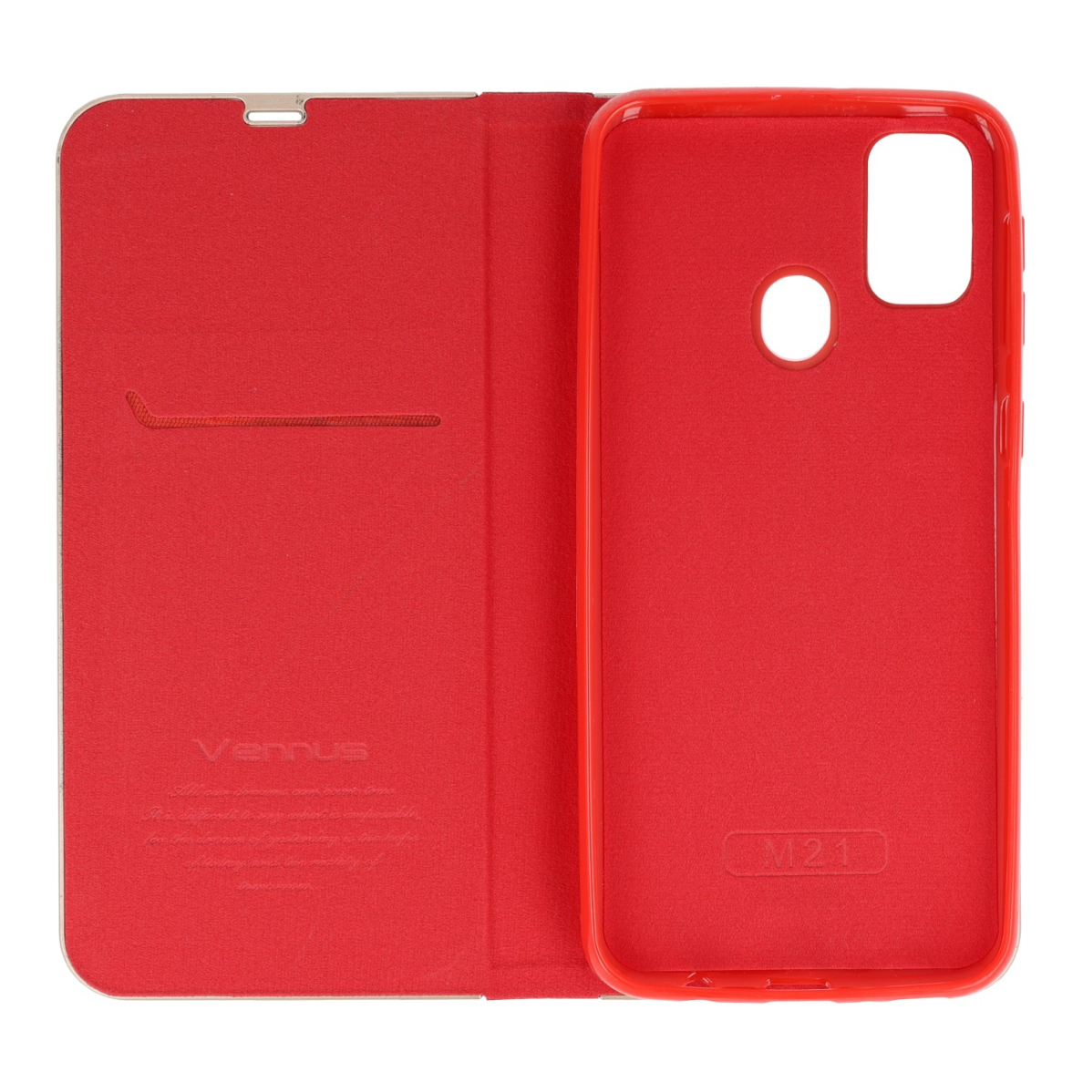 Samsung M21/M30S raudonas VENBOOK dėklas 3