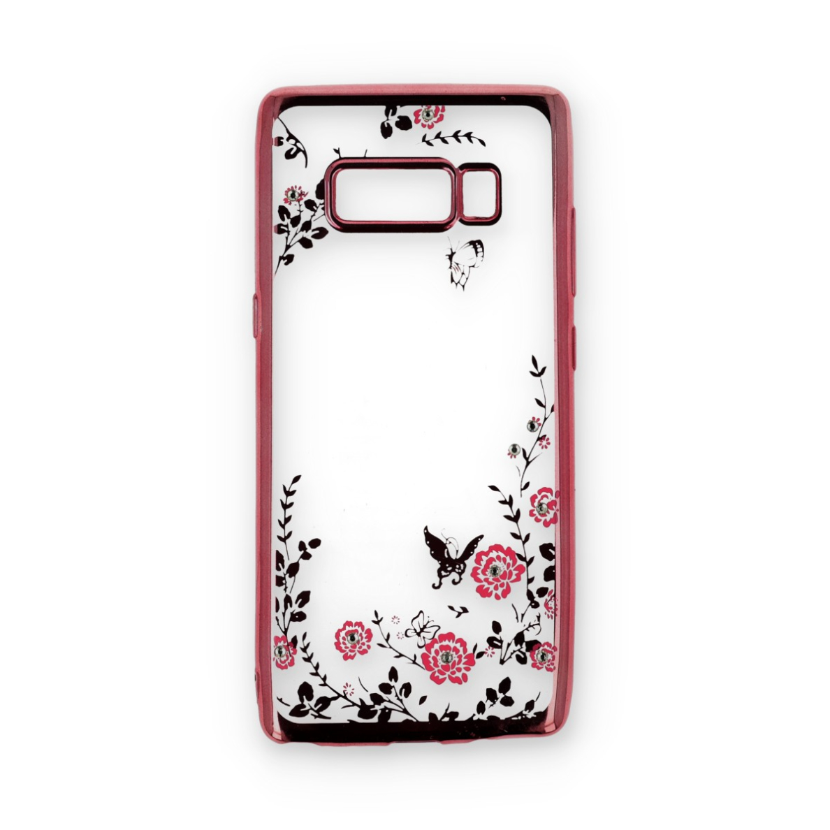 Samsung NOTE 8 rausva perfect FLOWERS nugarėlė 1