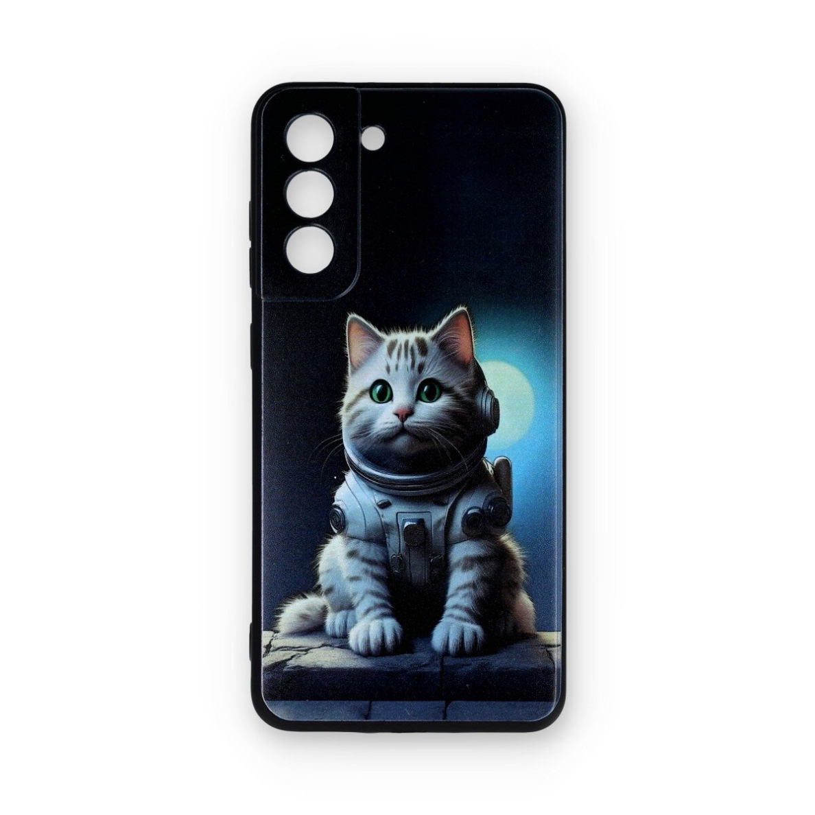 Samsung S21 FE black nugarėlė Astronaut Cat Design00317