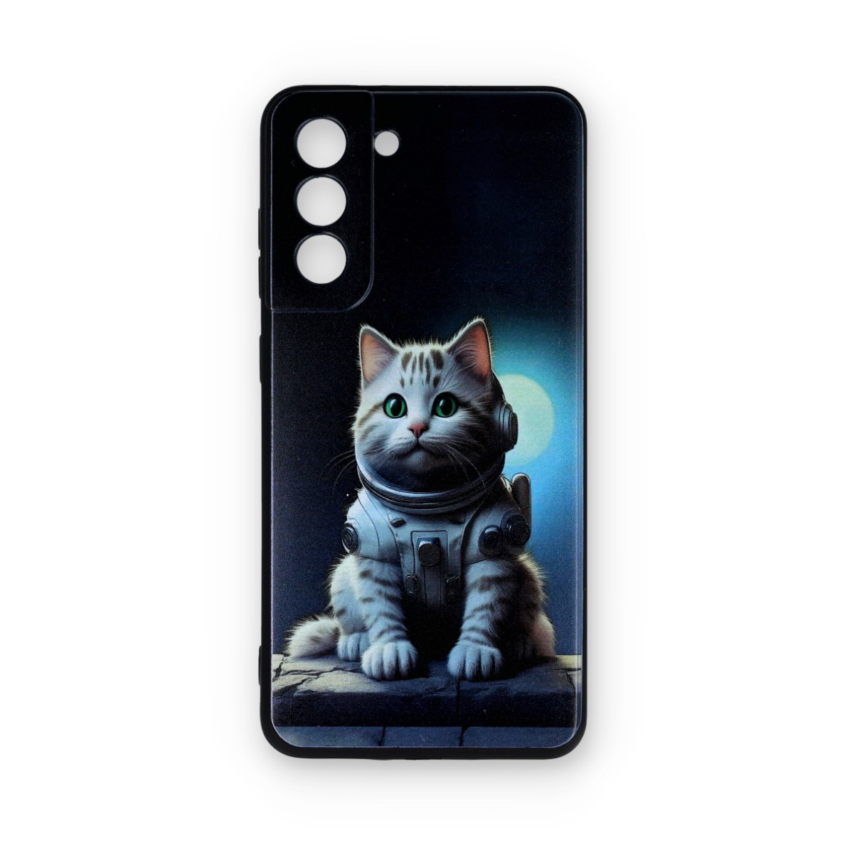 Samsung S21 FE black nugarėlė Astronaut Cat Design00317 1