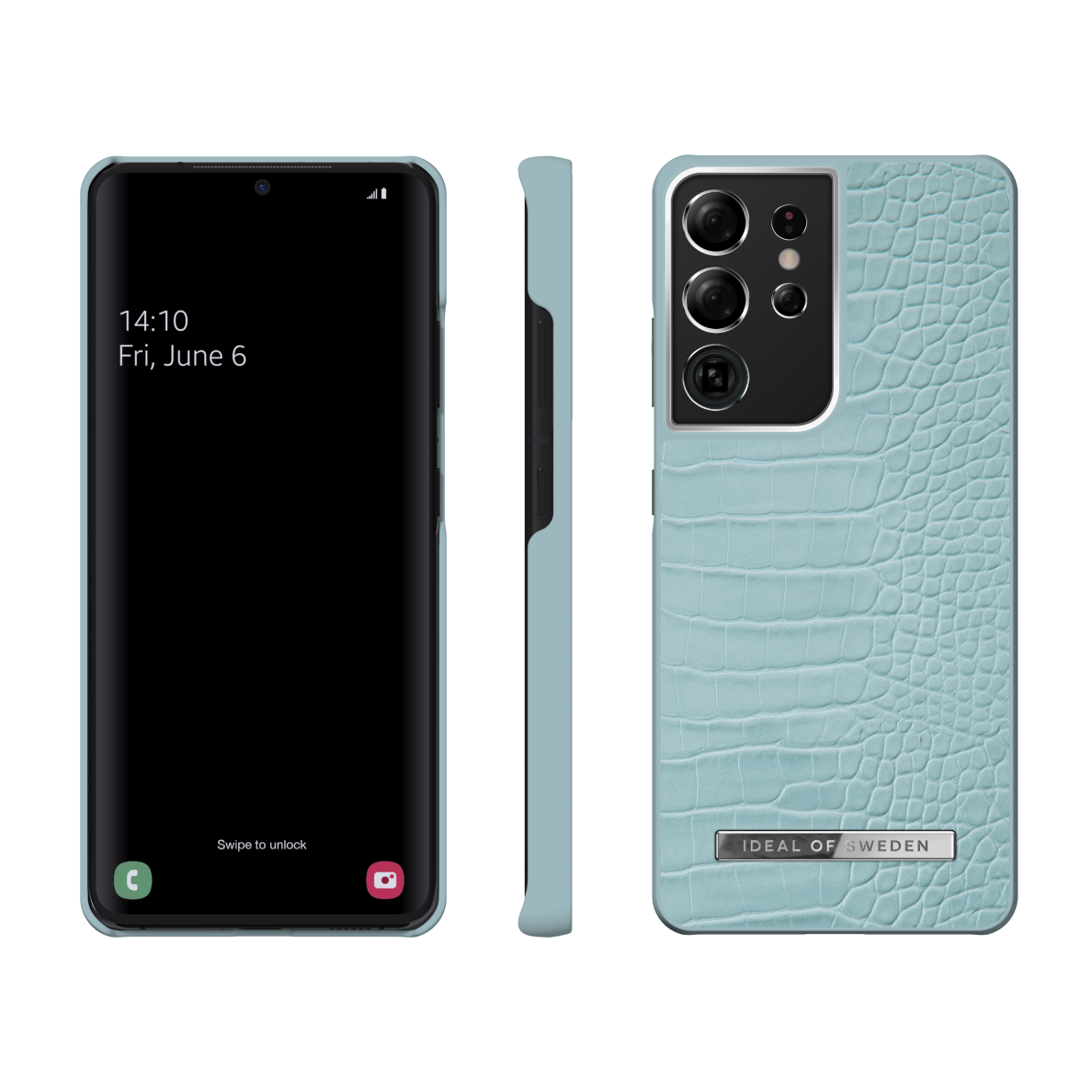 Samsung S21 ULTRA iDeal Of Sweden dėklas Soft Blue Croco 1 Samsung S21 ULTRA iDeal Of Sweden dėklas Soft Blue Croco 1