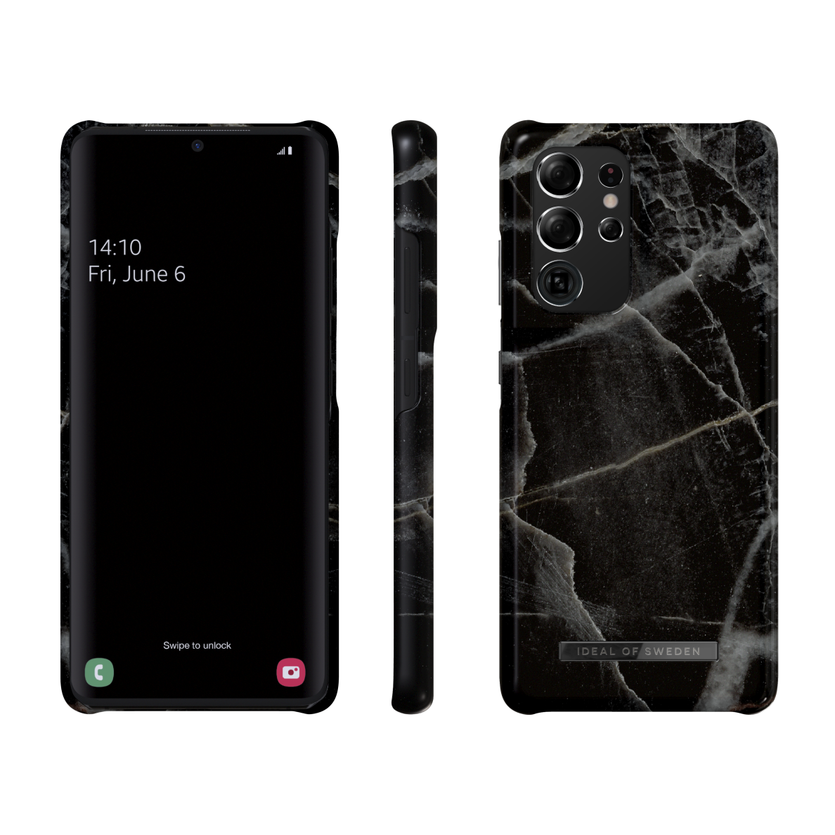 Samsung S21 ULTRA iDeal Of Sweden nugarėlė Black Thunder Marble 1