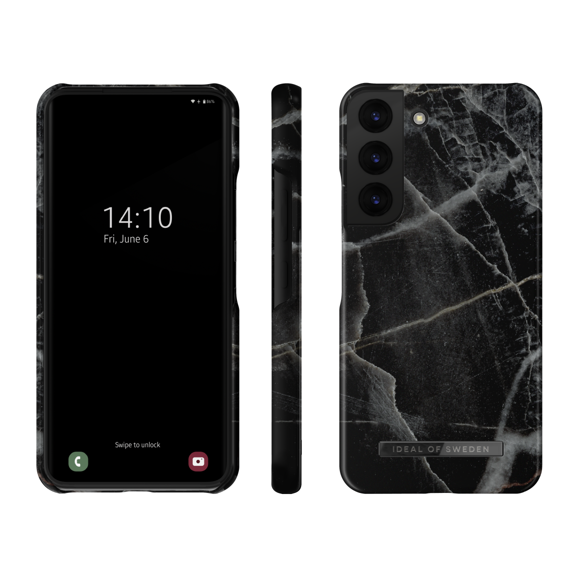 Samsung S22 iDeal Of Sweden nugarėlė Black Thunder Marble 1