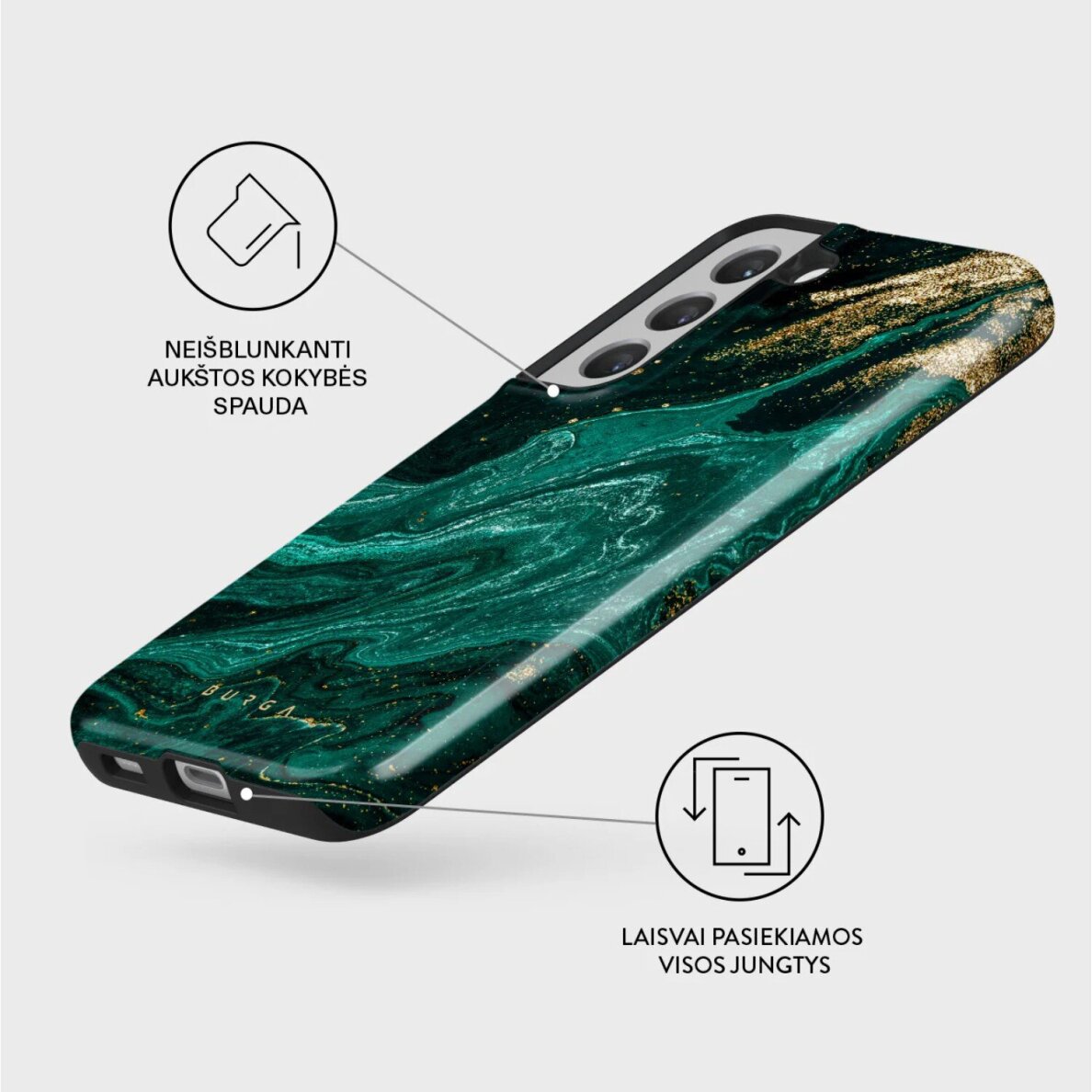Samsung S22 PLUS Magnetic Emerald Pool Tough BURGA nugarėlė 2