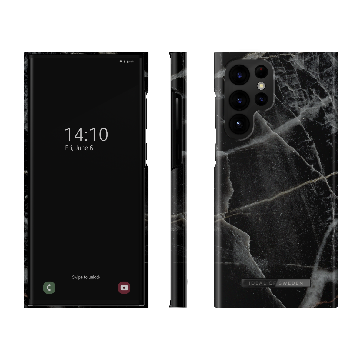 Samsung S22 ULTRA iDeal Of Sweden nugarėlė Black Thunder Marble 1