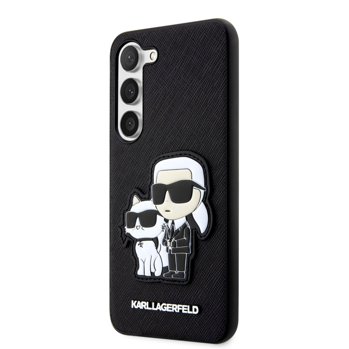Samsung S23 black NFT Saffiano Karl and Choupette KARL LAGERFELD nugarėlė 3