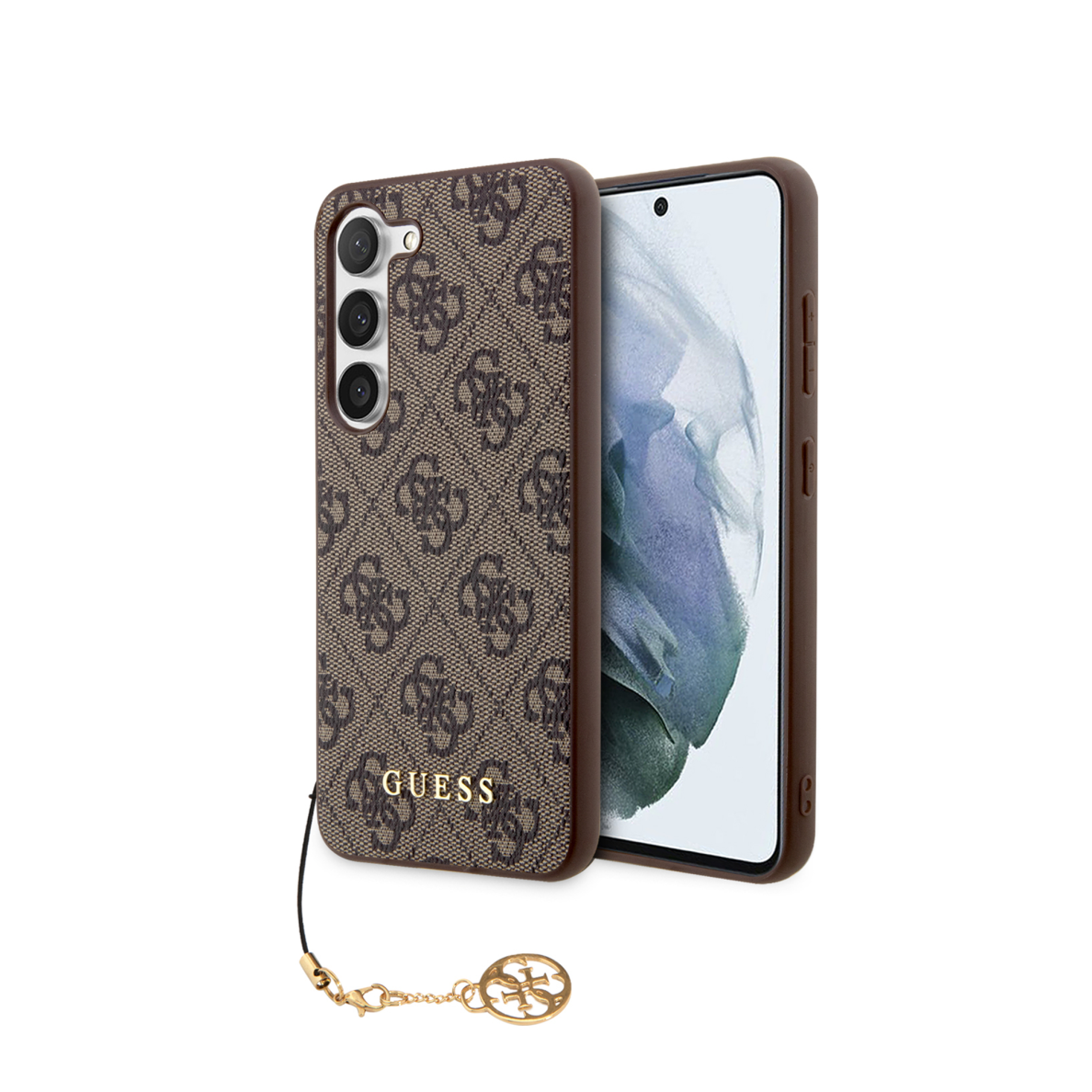 Samsung S23 brown Charms GUESS nugarėlė Samsung S23 brown Charms GUESS nugarėlė