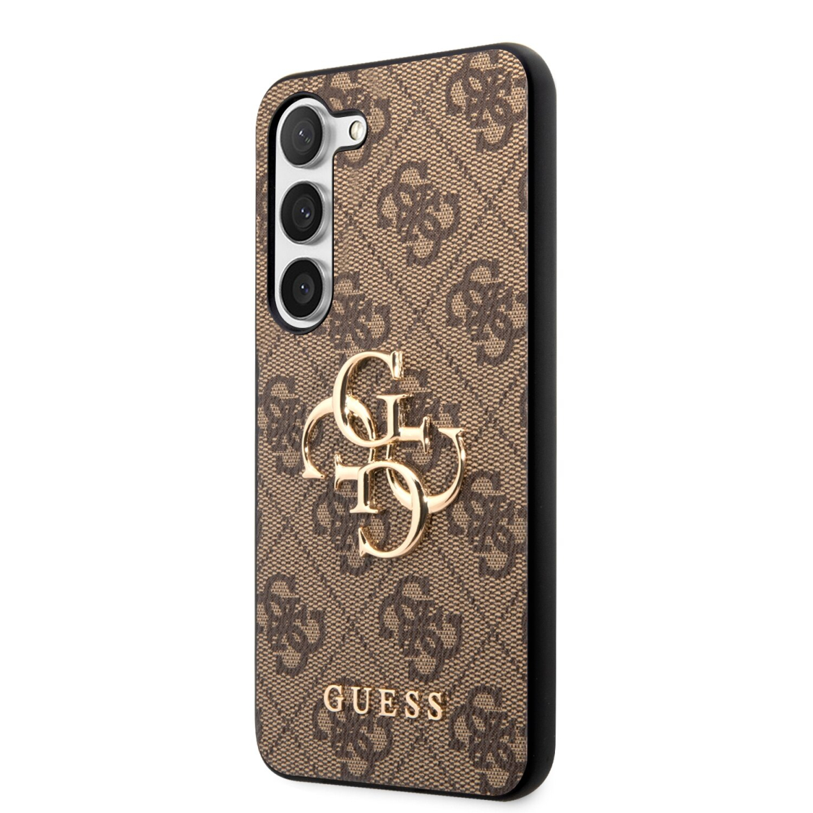 Samsung S23 brown Metal Logo GUESS nugarėlė 3
