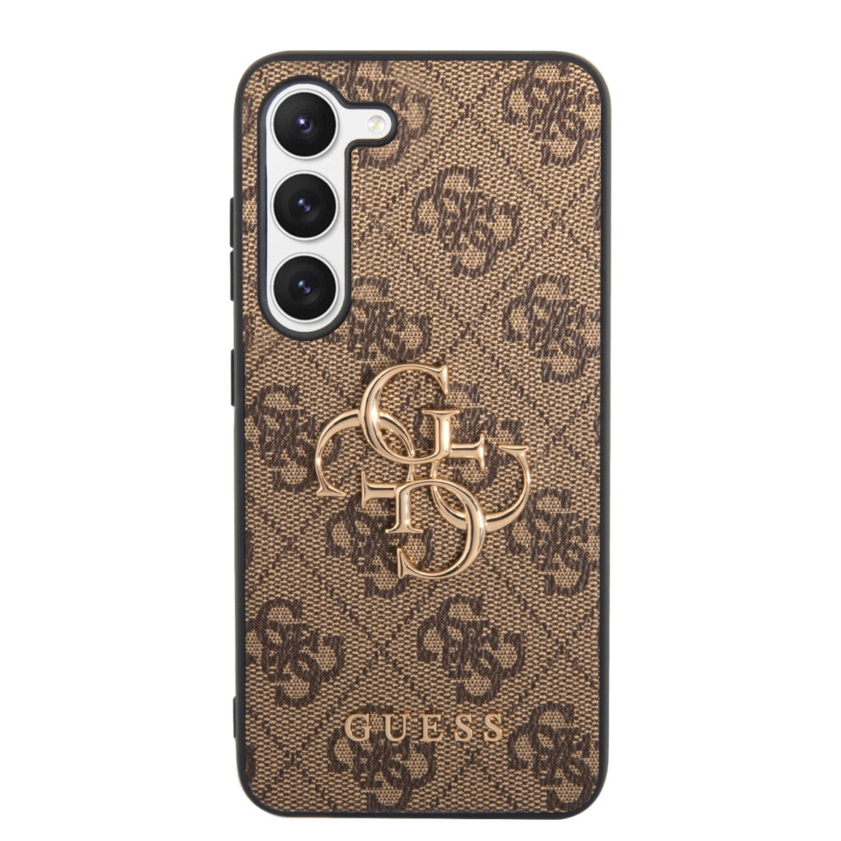 Samsung S23 brown Metal Logo GUESS nugarėlė 2