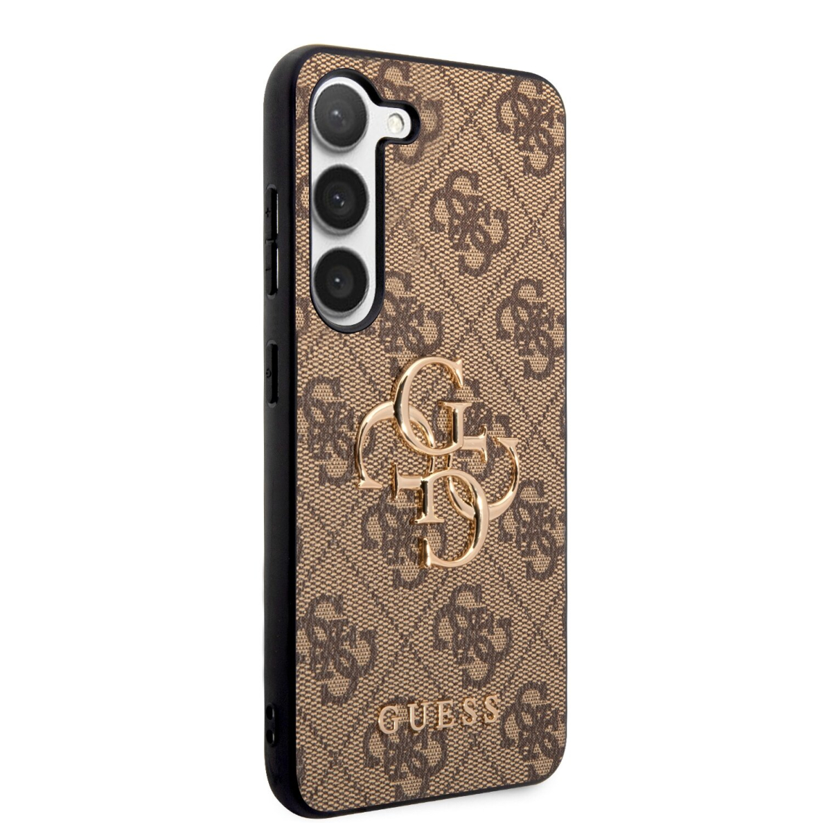 Samsung S23 brown Metal Logo GUESS nugarėlė 4