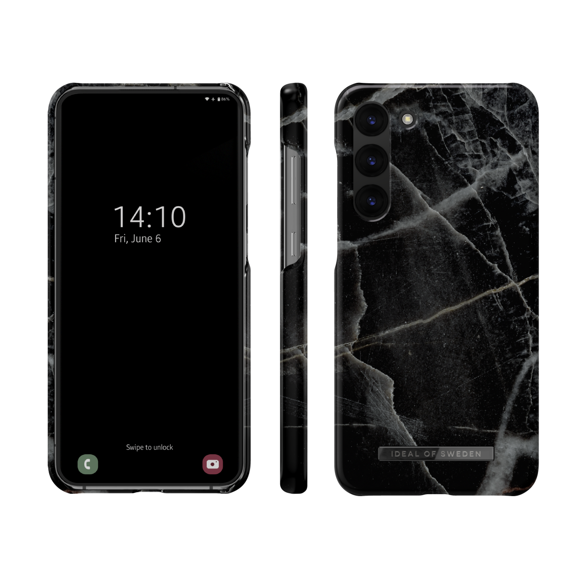 Samsung S23 iDeal Of Sweden nugarėlė Black Thunder Marble 2