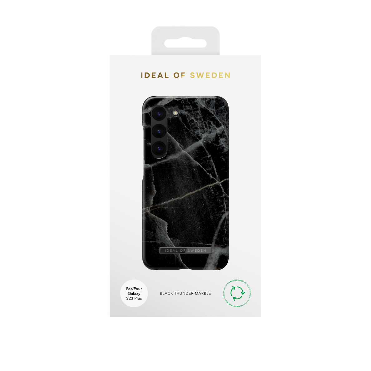 Samsung S23 PLUS iDeal Of Sweden nugarėlė Black Thunder Marble 2