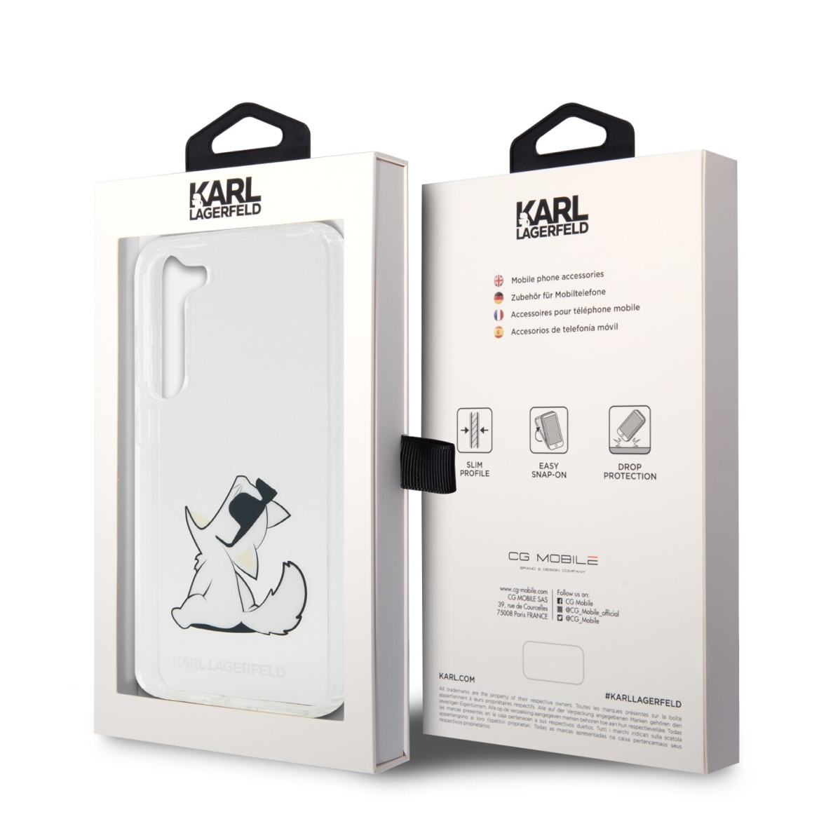 Samsung S23 PLUS transparent Choupette eat KARL LAGERFELD nugarėlė 7
