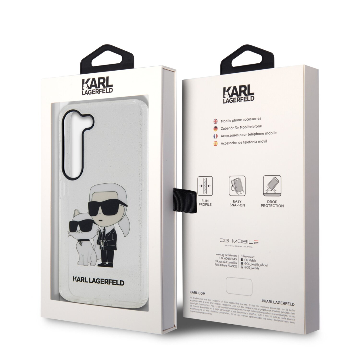 Samsung S23 PLUS transparent NFT IML Glitter KARL LAGERFELD nugarėlė 7