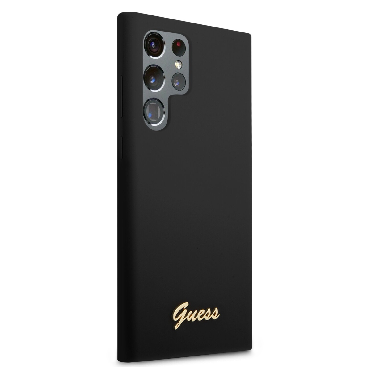 Samsung S23 ULTRA black Liquid Silicone Metal GUESS nugarėlė 4