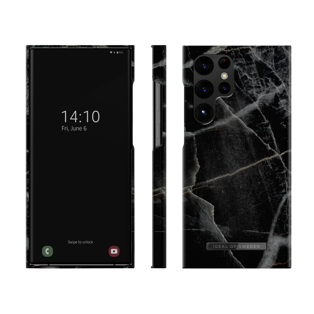 Samsung S23 ULTRA iDeal Of Sweden nugarėlė Black Thunder Marble 2