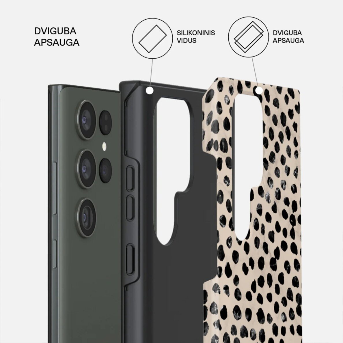 Samsung S23 ULTRA / S22 ULTRA Magnetic Almond Latte Tough BURGA nugarėlė 1