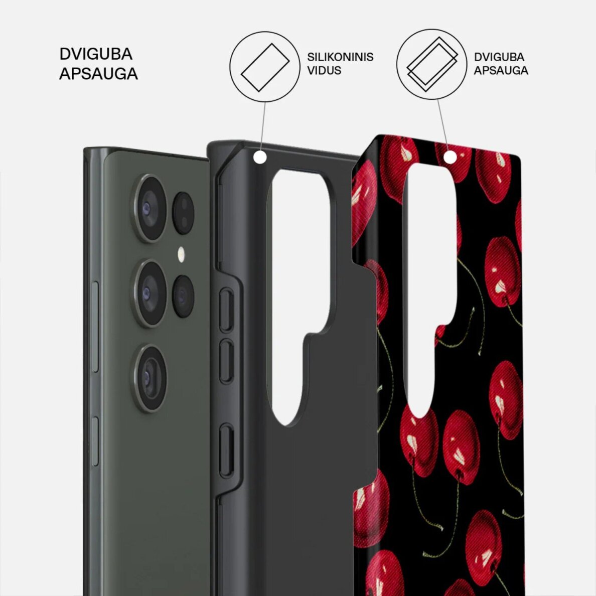 Samsung S23 ULTRA / S22 ULTRA Magnetic Cherrybomb Tough BURGA nugarėlė 1