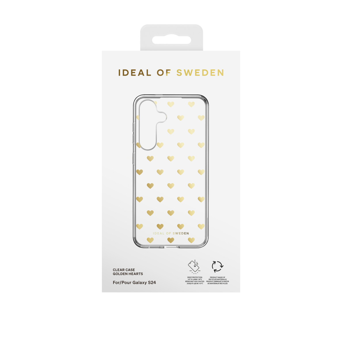 Samsung S24 iDeal Of Sweden Clear MagSafe nugarėlė Golden Hearts 2
