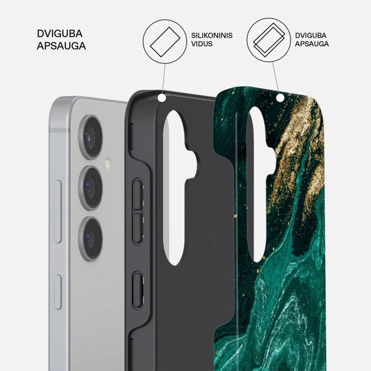 Samsung S24 Magnetic Emerald Pool Tough BURGA nugarėlė 2