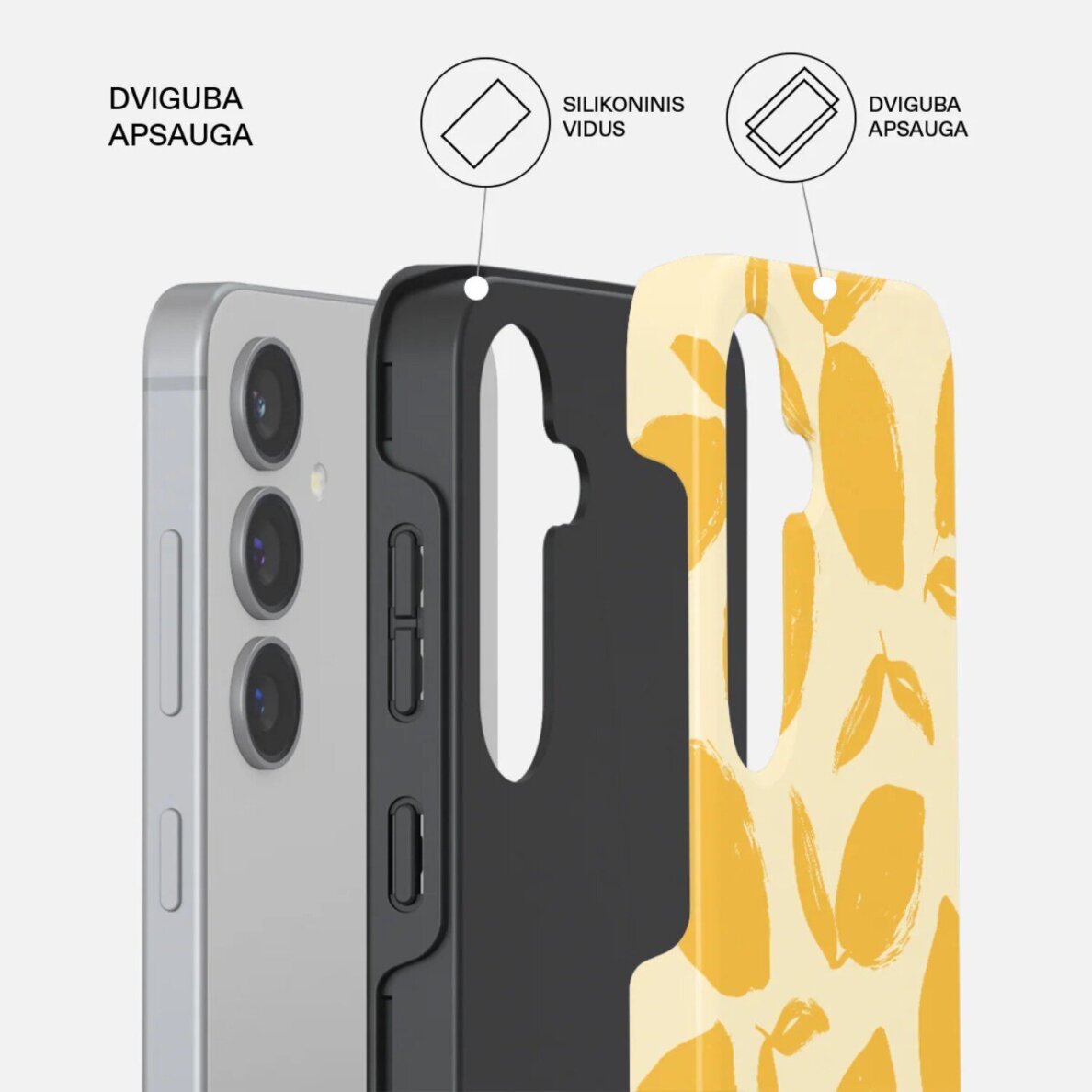 Samsung S24 Magnetic Lemon Tart Tough BURGA nugarėlė 1