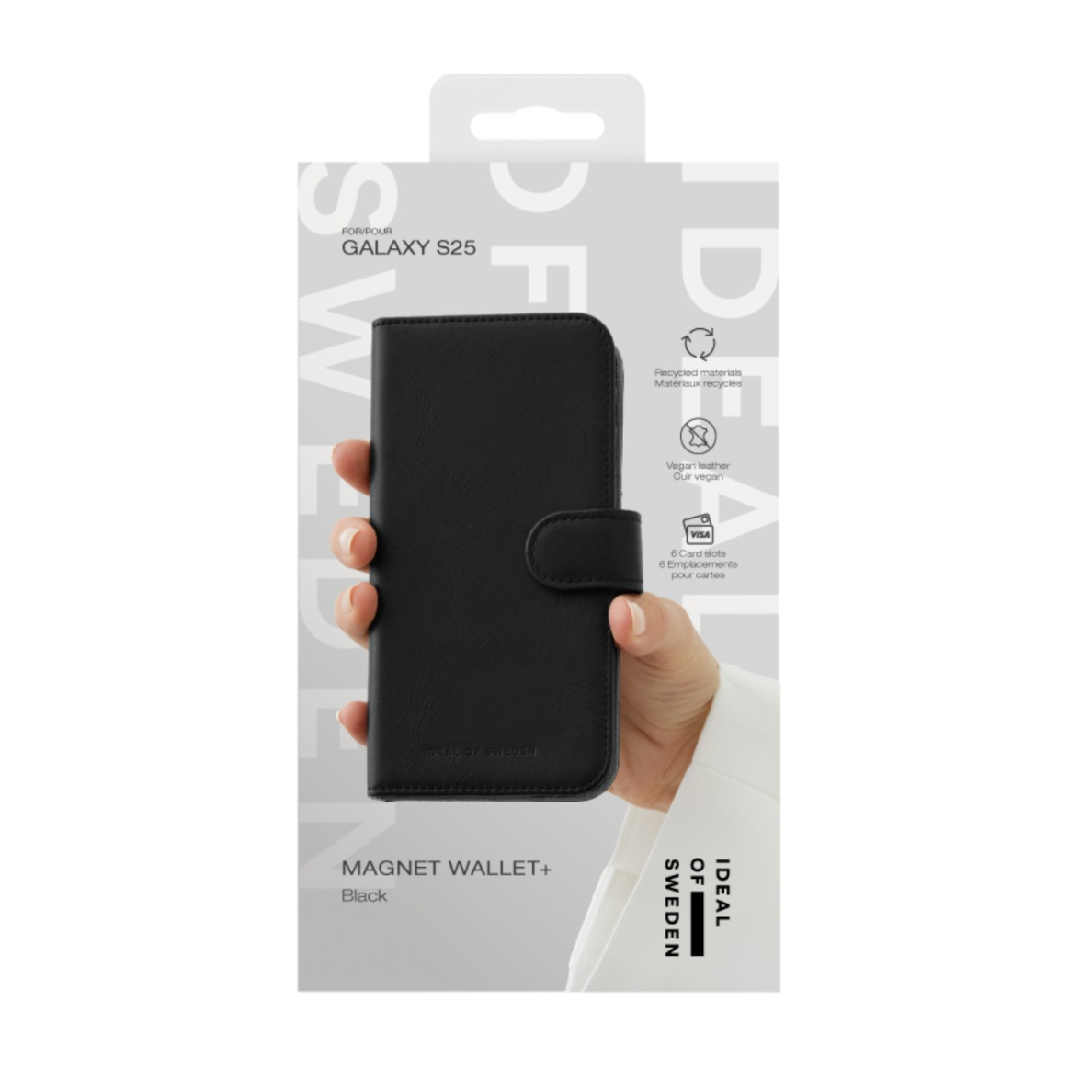 Samsung S25 iDeal Of Sweden dėklas Magnet Wallet+ Black 4