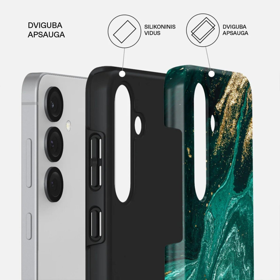 Samsung S25 Magnetic Emerald Pool Tough BURGA nugarėlė 1