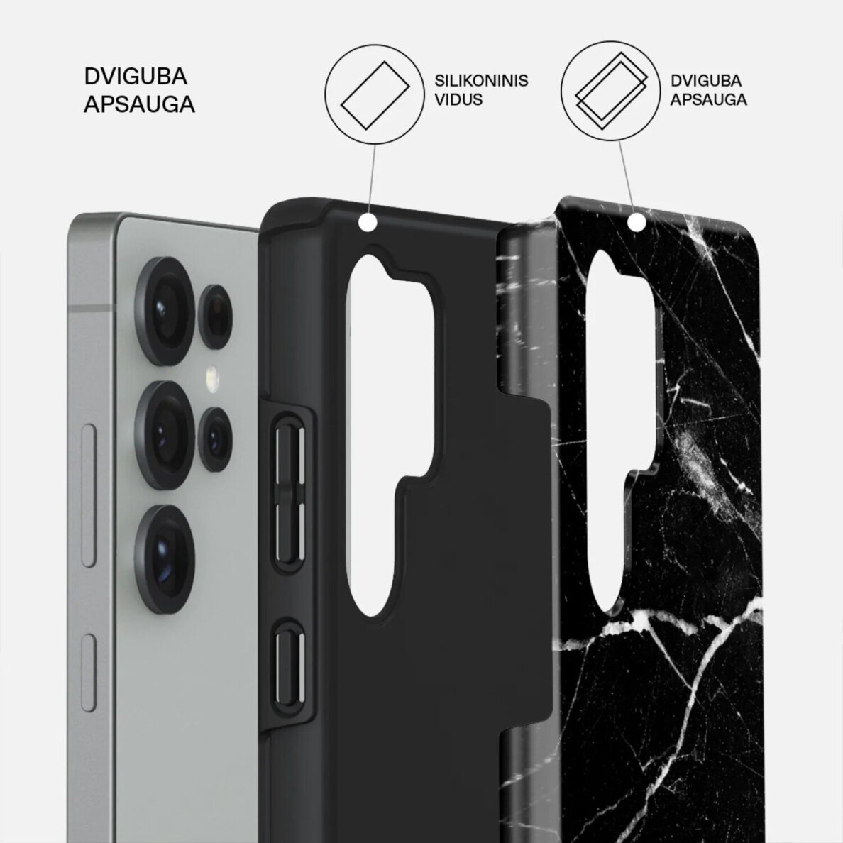 Samsung S25 ULTRA Magnetic Noir Origin Tough BURGA nugarėlė 1