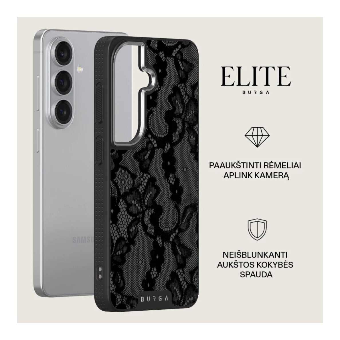 Samsung S26 Elite Gunmetal Magnetic Magnetic BURGA nugarėlė 1