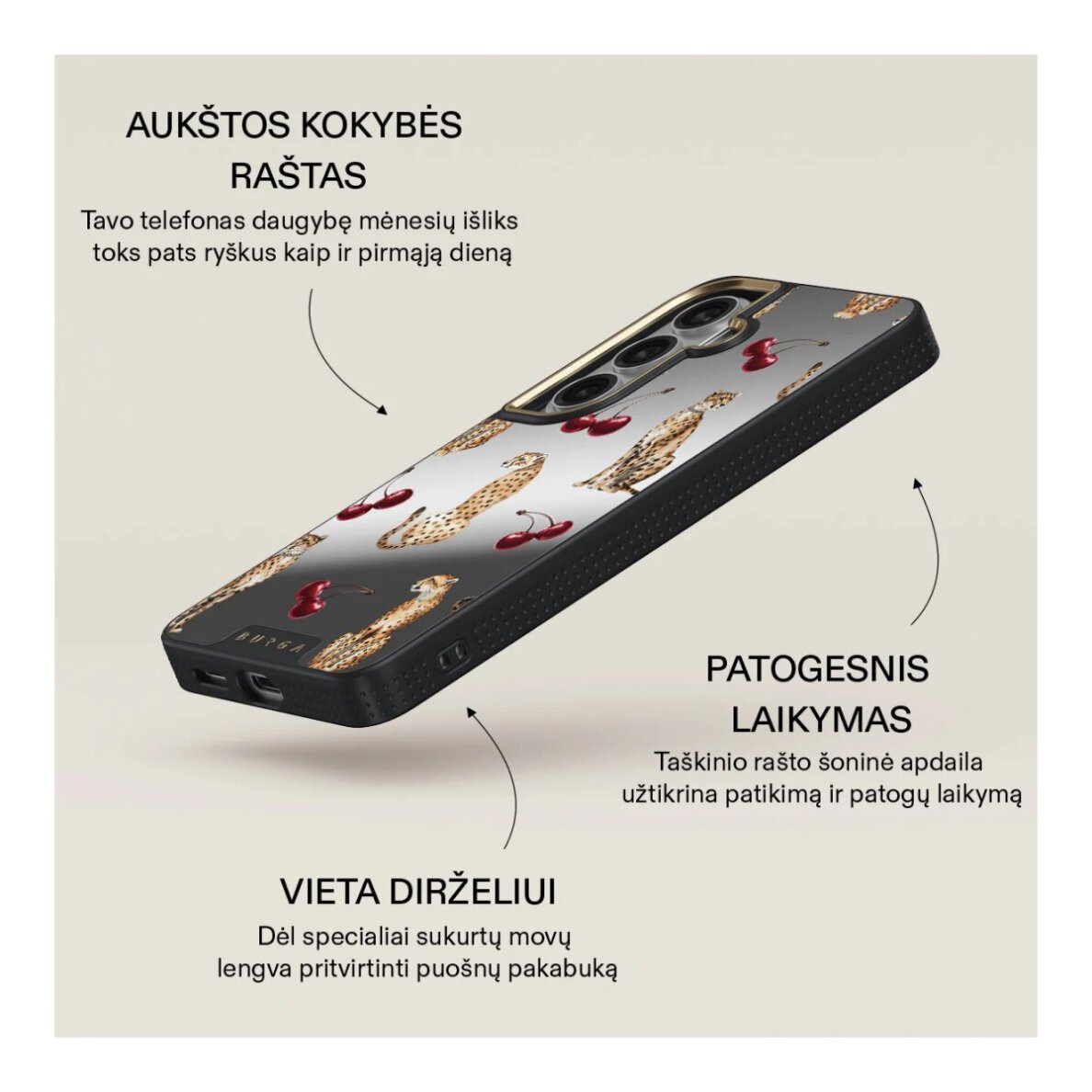 Samsung S26+ Elite Mirror Gold Magnetic Cougar BURGA nugarėlė 3