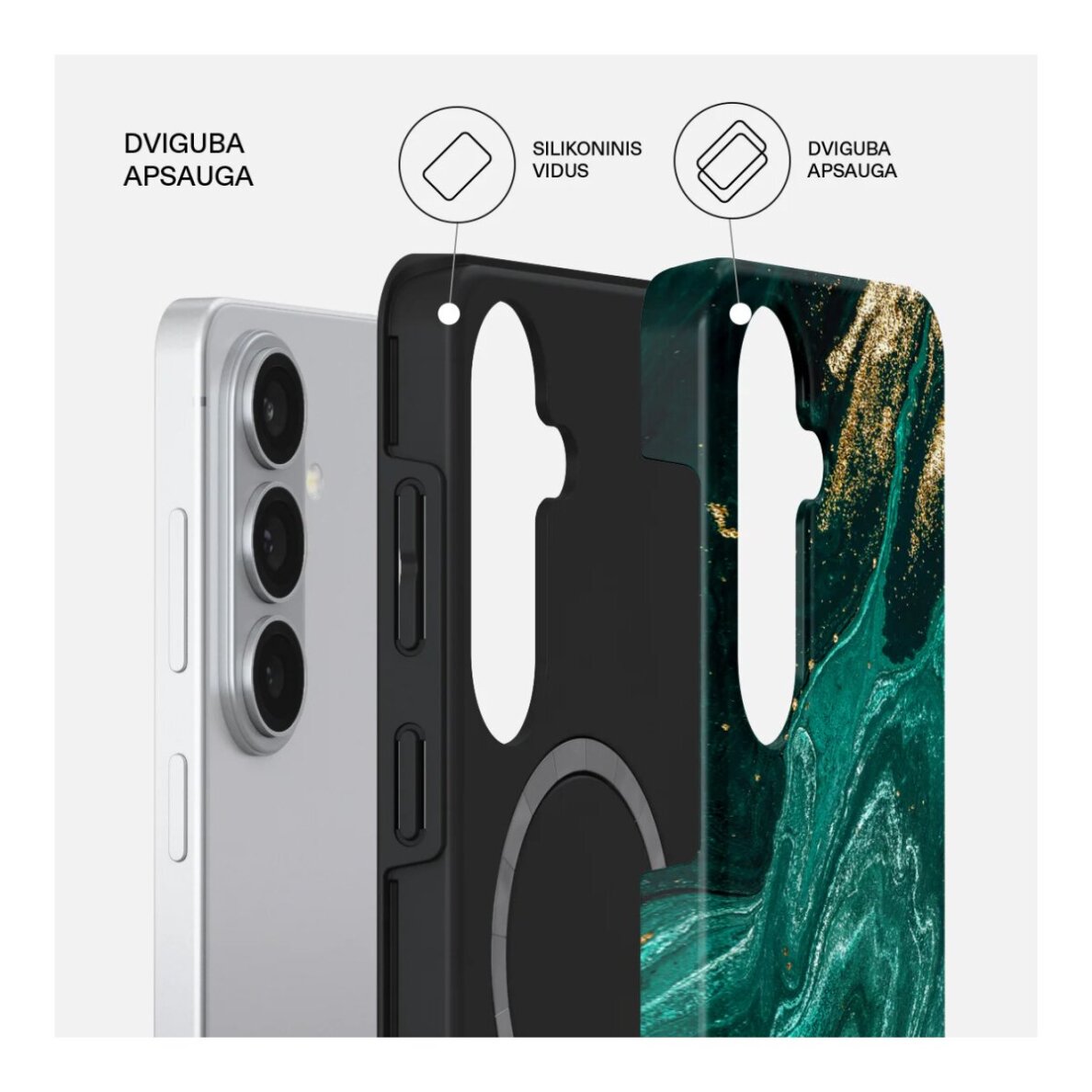 Samsung S26 Magnetic Emerald Pool Tough BURGA nugarėlė 1