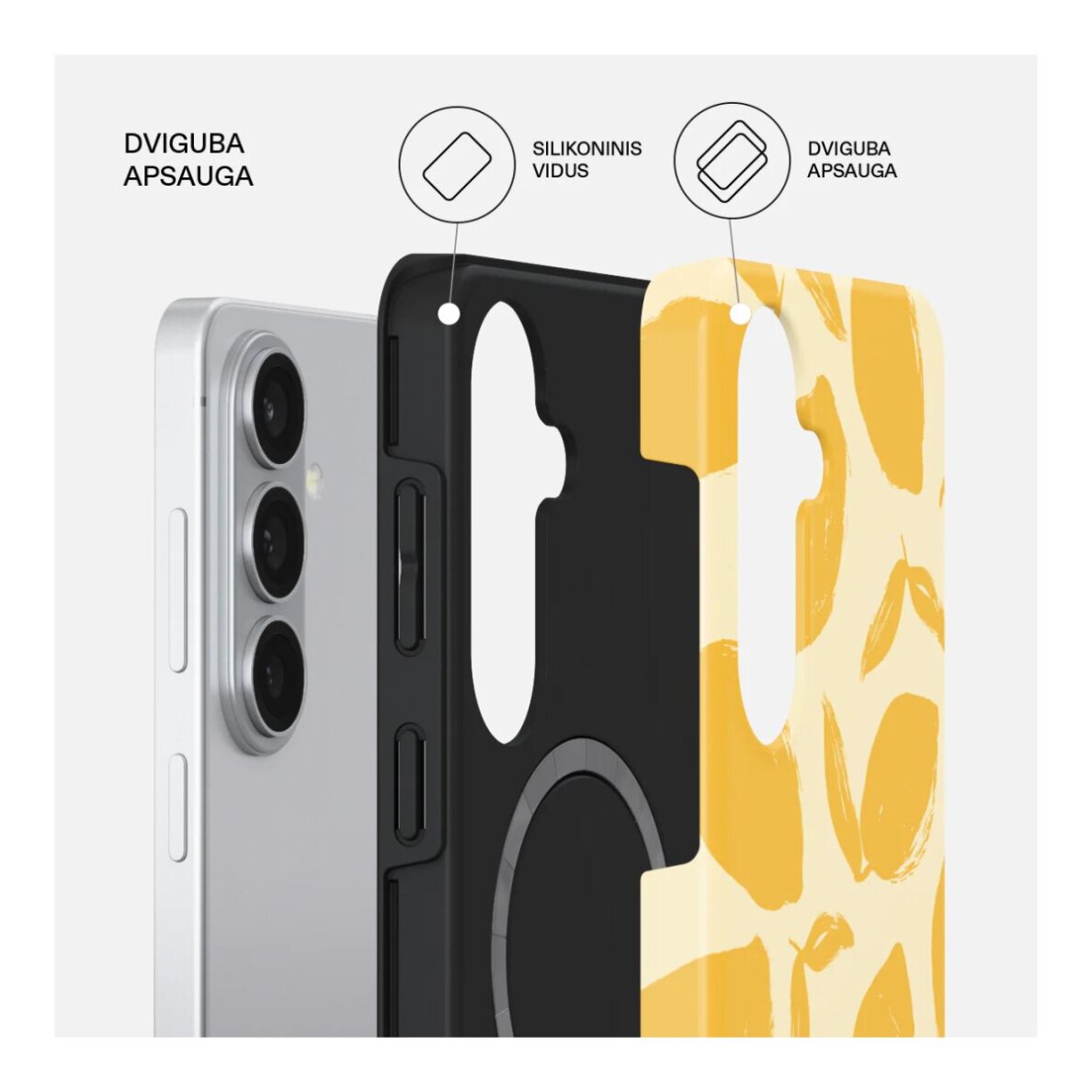 Samsung S26 Magnetic Lemon Tart Tough BURGA nugarėlė 1