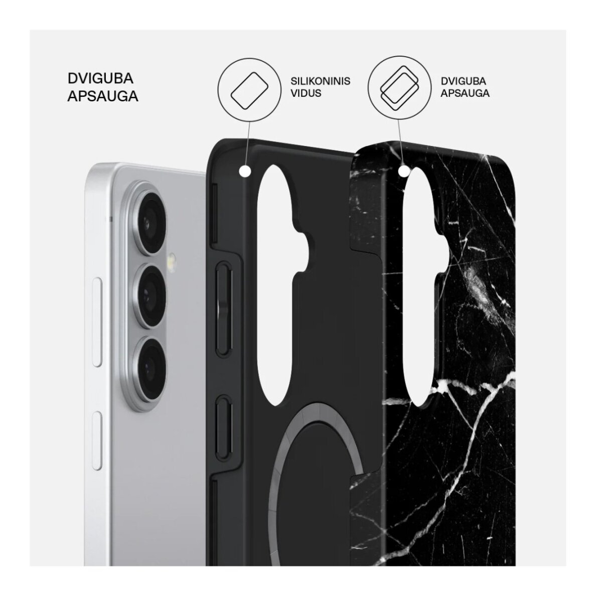 Samsung S26 Magnetic Noir Origin Tough BURGA nugarėlė 1