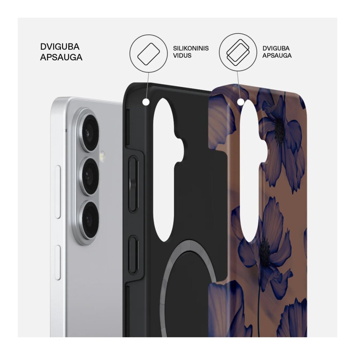 Samsung S26+ Magnetic Velvet Night Tough BURGA nugarėlė 1