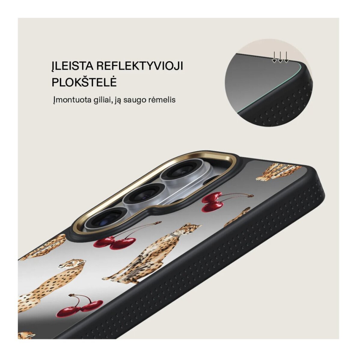 Samsung S26 ULTRA Elite Mirror Gold Magnetic Cougar BURGA nugarėlė 2