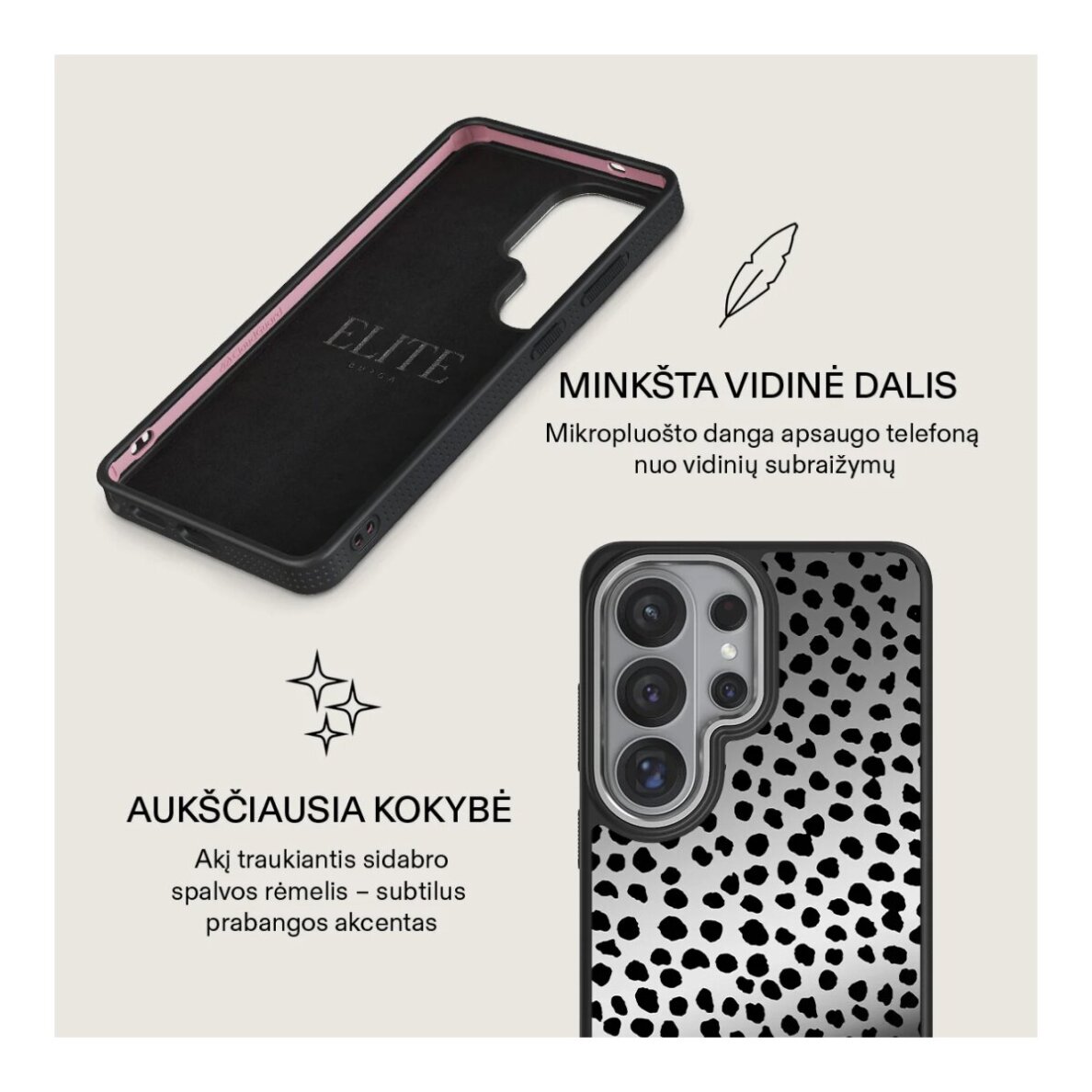 Samsung S26 ULTRA Elite Mirror Gunmetal Magnetic Almond Latte BURGA nugarėlė 3