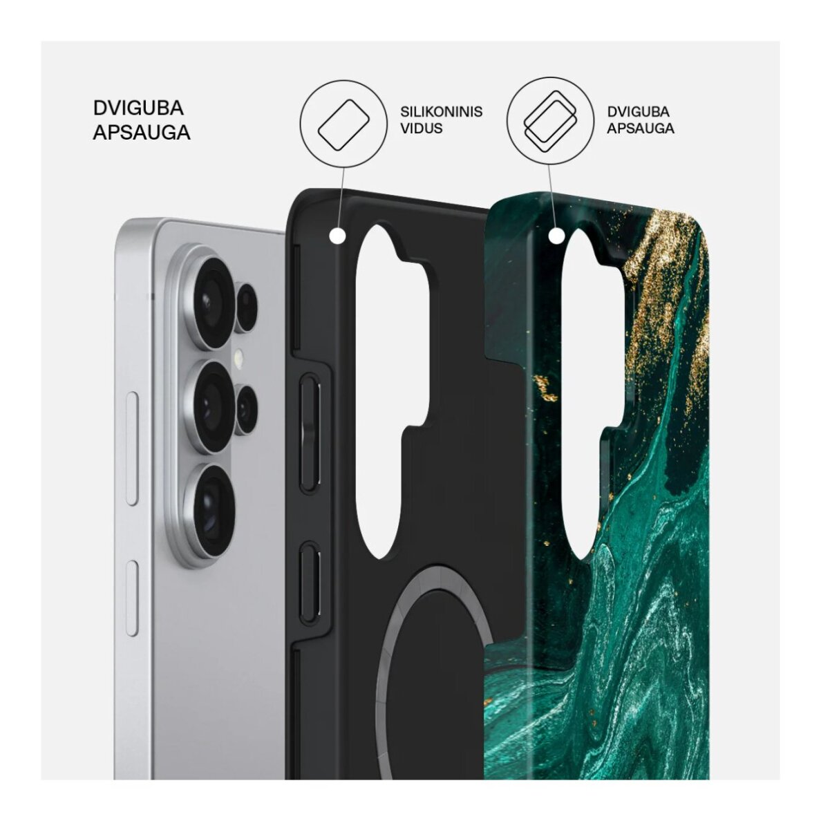 Samsung S26 ULTRA Magnetic Emerald Pool Tough BURGA nugarėlė 1