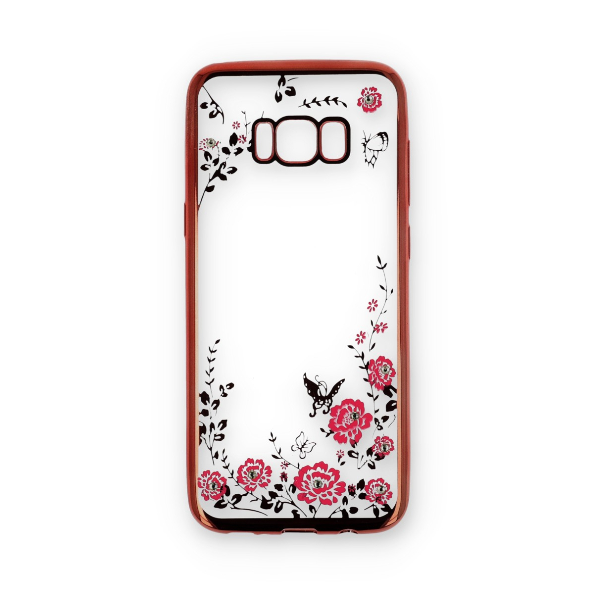 Samsung S8 PLUS rausva perfect FLOWERS nugarėlė 1