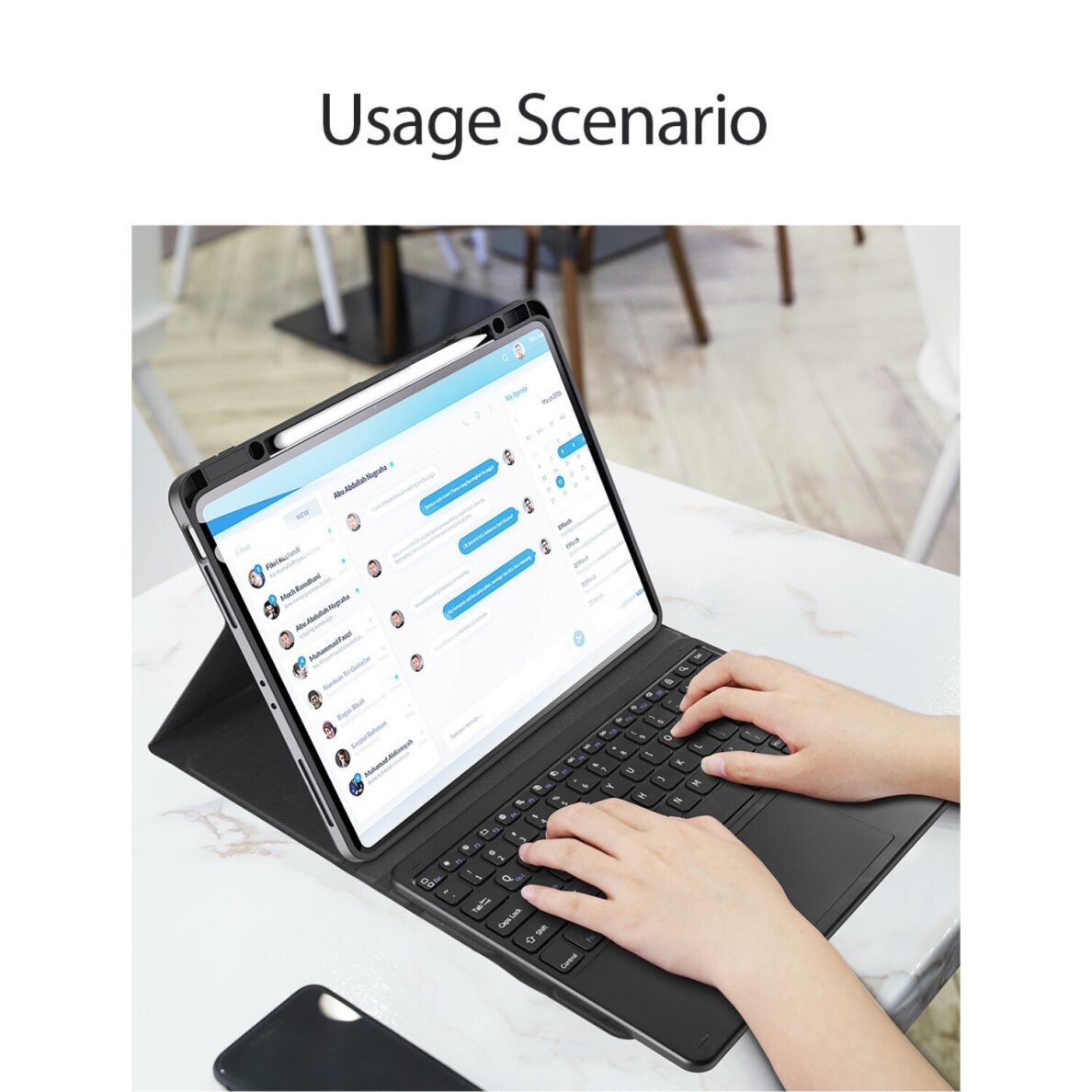 Samsung TAB A9+ 11" black DUX DUCIS TK Series dėklas su klaviatūra 1