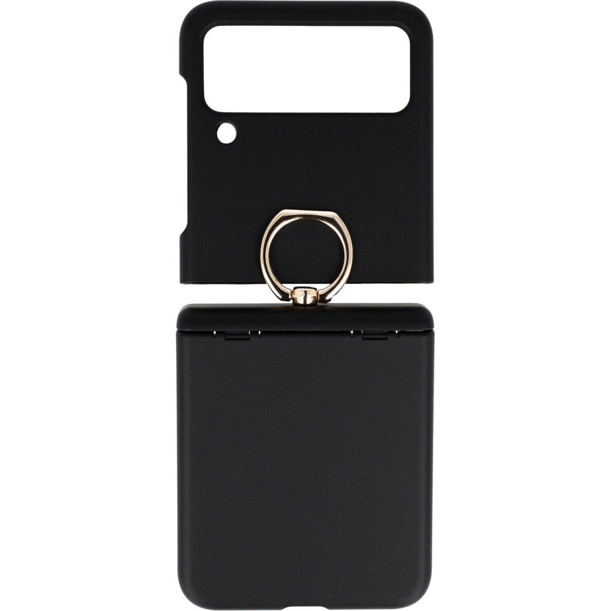 Samsung Z FLIP4 5G black Tracy Hinge Protection nugarėlė su žiedu