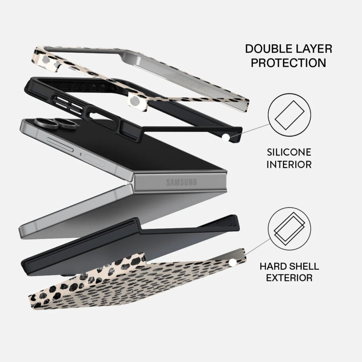 Samsung Z FLIP7 5G Almond Latte Tough BURGA nugarėlė 1