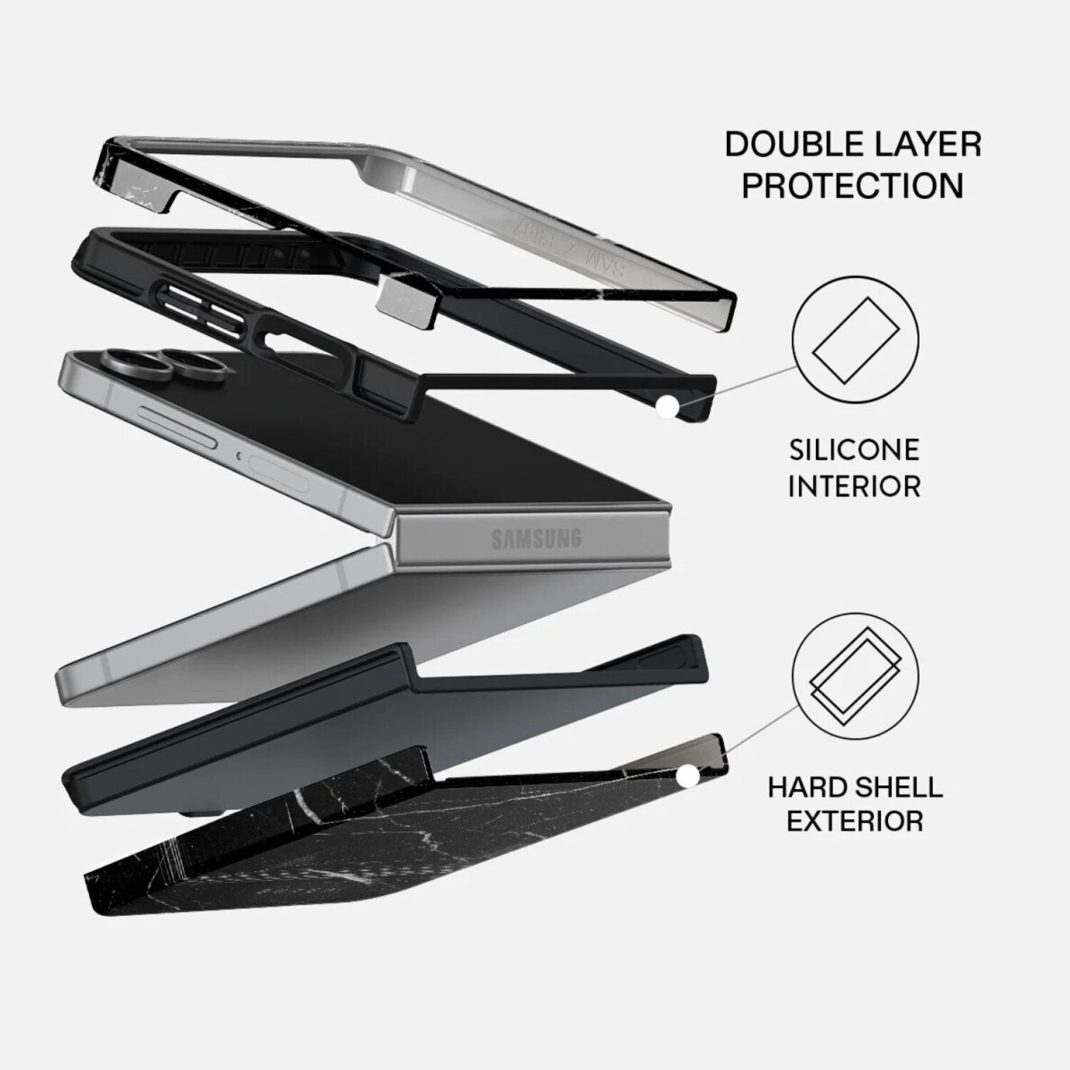 Samsung Z FLIP7 5G Noir Origin Tough BURGA nugarėlė 1