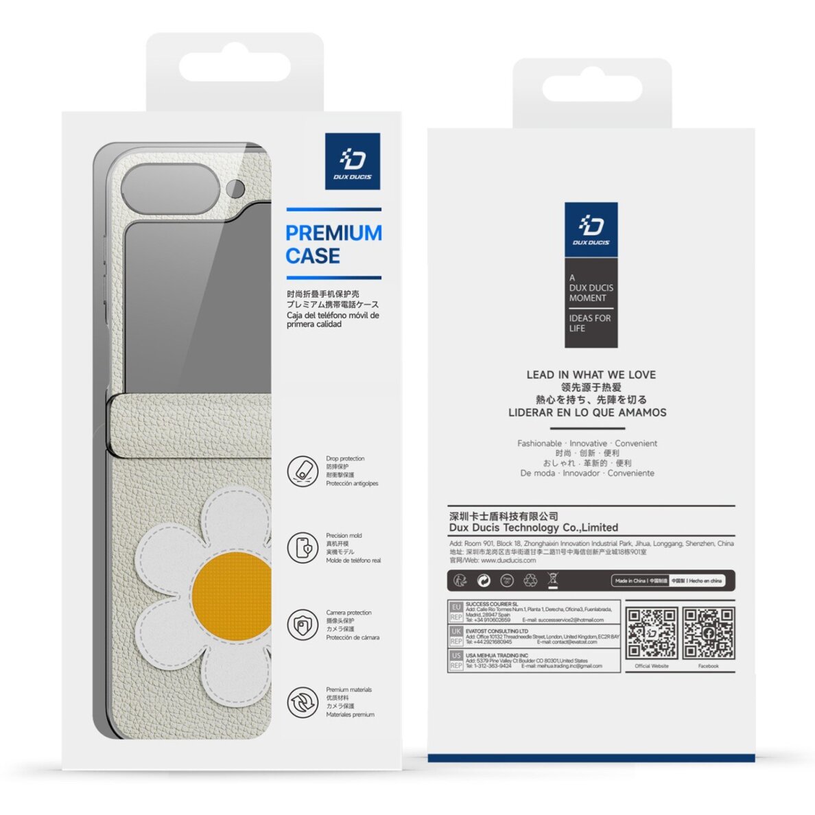 Samsung Z Flip7 FE 5G / Z FLIP6 5G starlight DUX DUCIS Luvy Series Daisy Edition nugarėlė 2