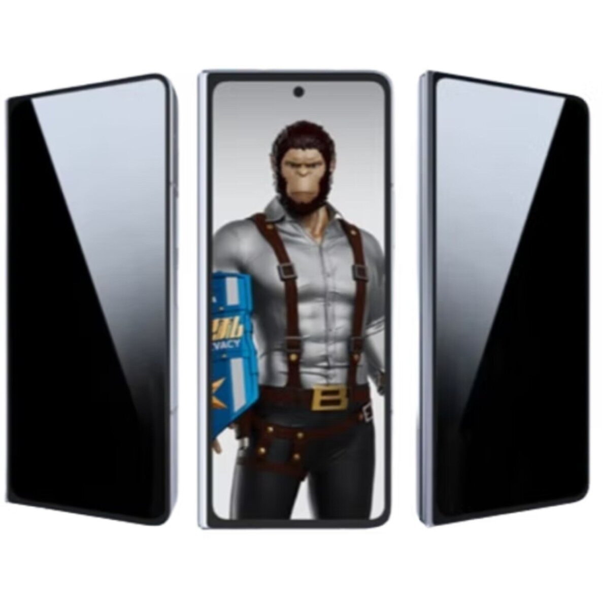 Samsung Z FOLD7 5G black pilnas Mr. Monkey 5D PRIVACY stiklas 3