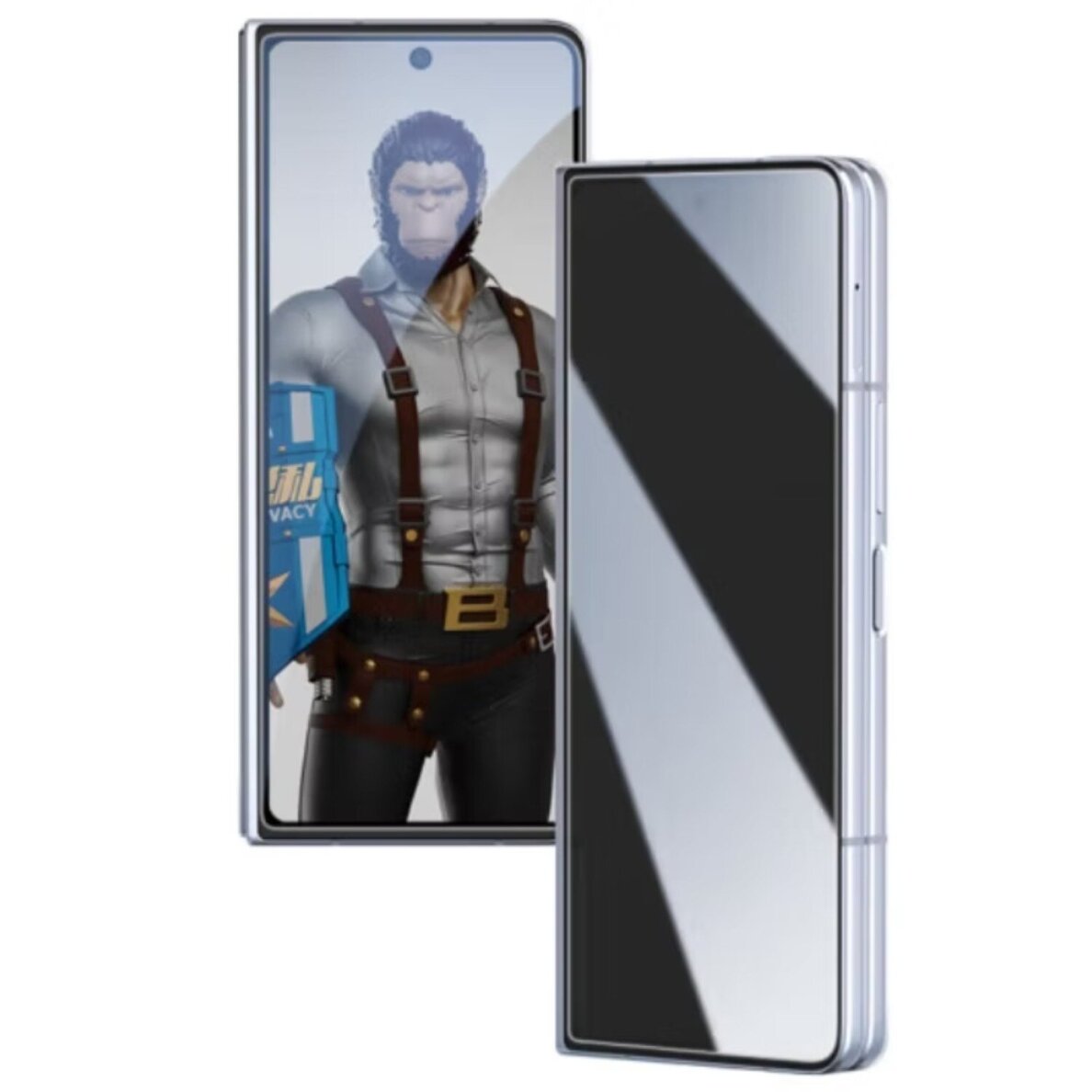 Samsung Z FOLD7 5G black pilnas Mr. Monkey 5D PRIVACY stiklas