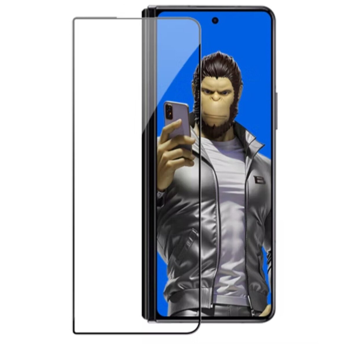 Samsung Z FOLD7 5G black pilnas Mr. Monkey 5D stiklas