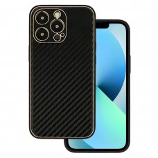 Samsung A03 juoda CARBON LEATHER nugarėlė
