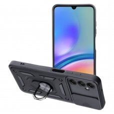 Samsung A05S 5G juoda RING ARMOR WITH CAMSHIELD nugarėlė