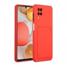 Samsung A12 Tracy raudona nugarėlė SOLID WITH CARD SLOT